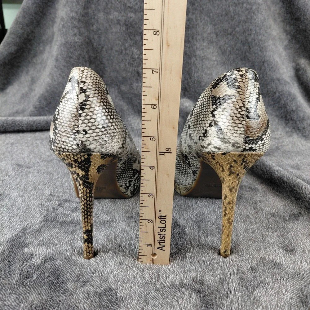 Report‎ Women's Snakeskin Print Stiletto Heel Pumps Tan Black Size 8